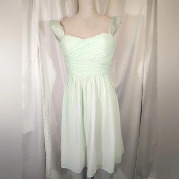 Donna Morgan | Dresses | Donna Morgan Formal Dressshort Wide Straps Mint  Green Pleats Zipup Zip 24 | Poshmark